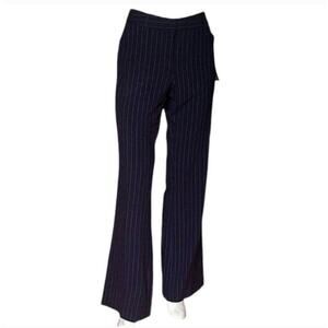 Norma Karmali Pinstripe Black Straight Leg Dress Pants Women's Sz 10 NWT Career